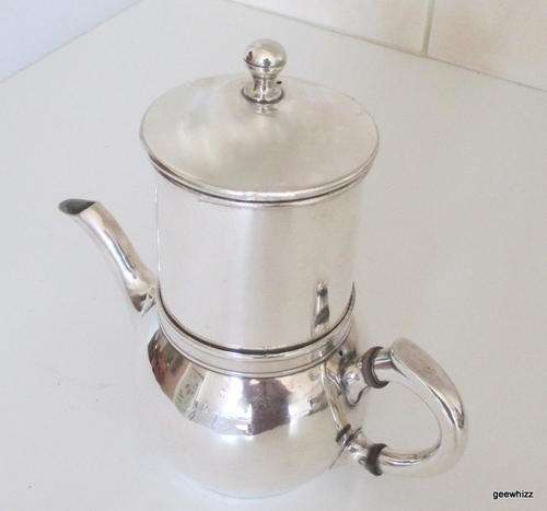A  SILVER PLATED WISKEMANN COFFEE PERCULATOR