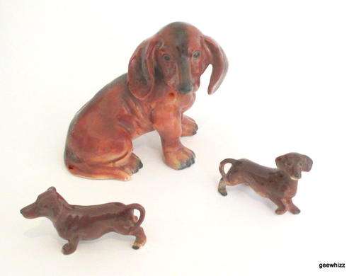3 WELL MADE CHINA DACHSHUNT---Perfect