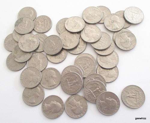 A LOT OF 42 AMERICAN QUARTER DOLLARS--1960's TO 1980's-STILL LEGAL TENDER