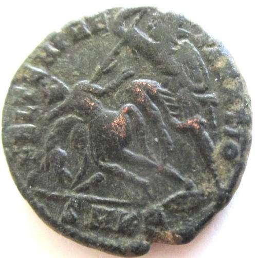 AN ANCIENT BRONZE COIN CONSTANTIUS 11 ROUND 337 AD--GUARANTEED AUTHENTIC---1677 Years old.