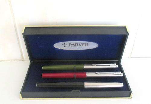 3 X PARKER FIBRA TIPPED PENS ----BOXED---PLEASE READ