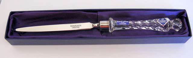 AN EDINBURGH CRYSTAL LETTER OPENER--Boxed