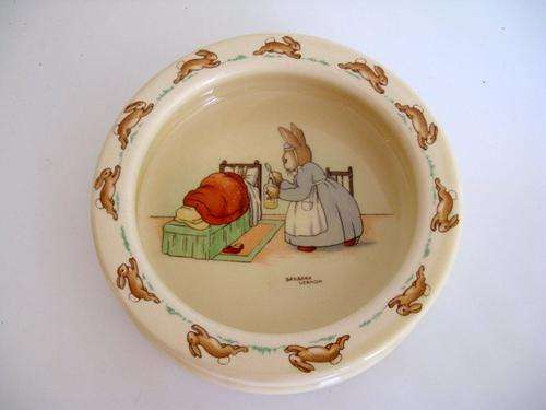 A ROYAL DOULTON BUNNYKINS BOWL--Barbara Vernon