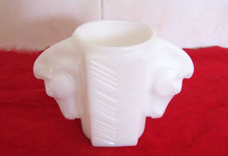AN ART DECO MILK GLASS VASE--Note size