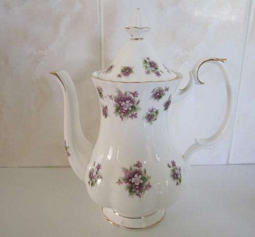 A ROYAL ALBERT SWEET VIOLET COFFEE POT.