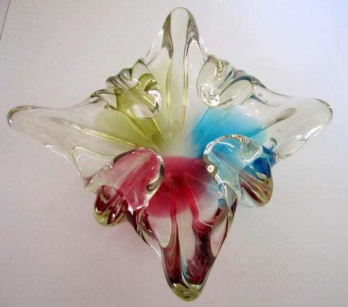 A MURANO GLASS ASHTRAY--Like a flower bursting open