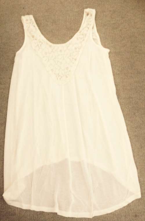 Cream top with lace detail size small