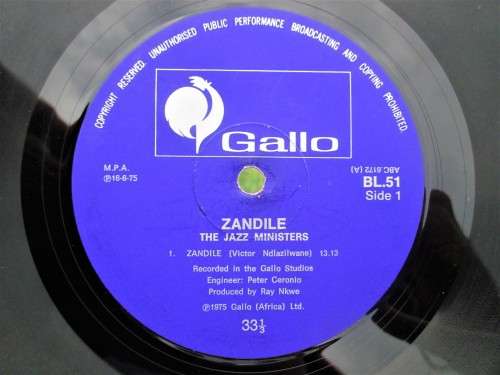 The Jazz Ministers - Zandile LP (Rare SA jazz, first press on Gallo, BL51)