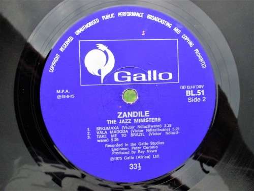 The Jazz Ministers - Zandile LP (Rare SA jazz, first press on Gallo, BL51)