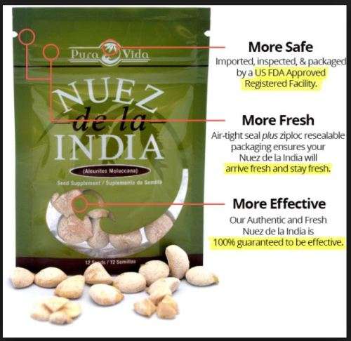Nuez De La India ® 100% Natural Weight Loss System - 12 Seeds