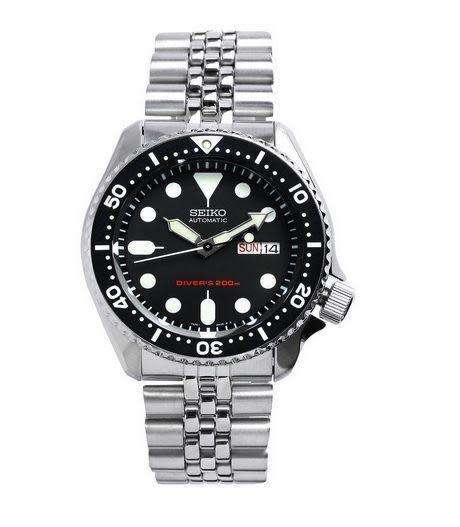 Seiko Black Automatic Diver Men's Watch