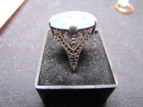 Antique Black Opal 9ct Gold Ring