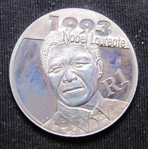 2007 Mandela Silver Protea R1 Coin 1993 Nobel Laureate