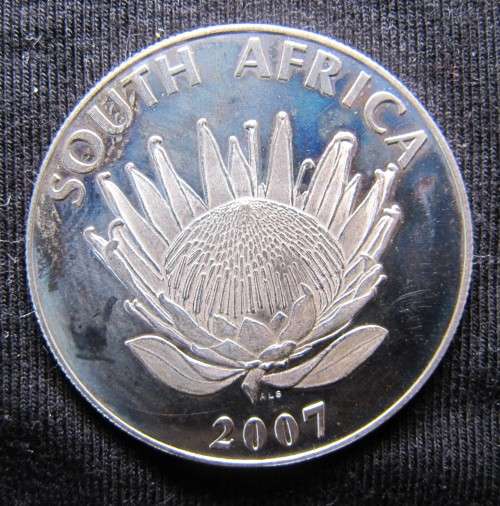 2007 Mandela Silver Protea R1 Coin 1993 Nobel Laureate