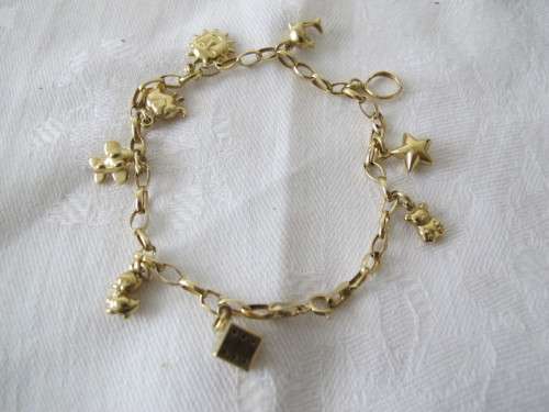 9ct yellow GOLD CHARM BRACELET
