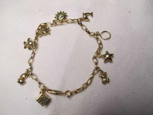 9ct yellow GOLD CHARM BRACELET