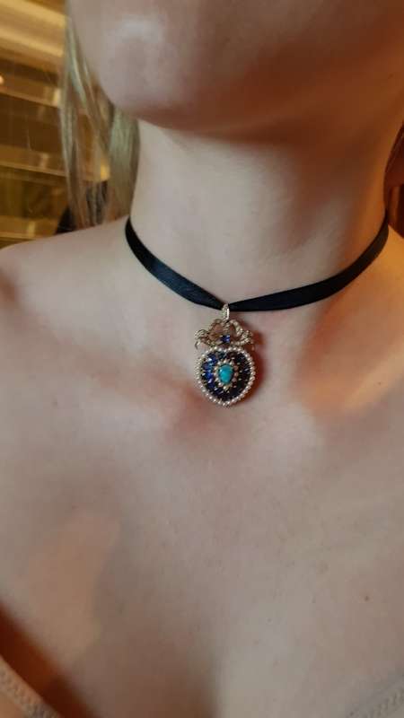 OPAL,SAPPHIRE,PEARLS,DIAMONDS PENDANT/NECKLACE/ CHOCKER