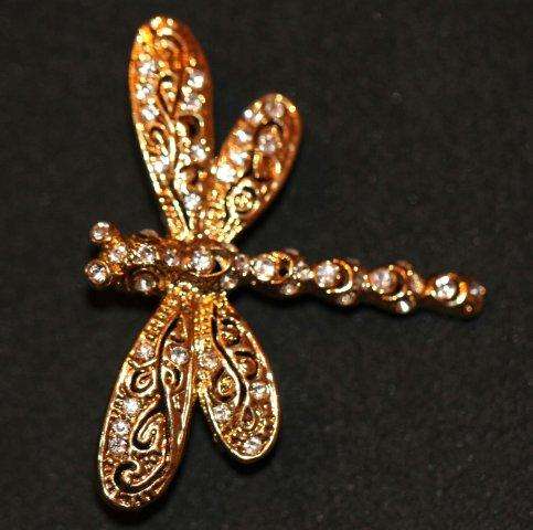 STUNNING DRAGONFLY RHINESTONE DIAMANTE BROOCH