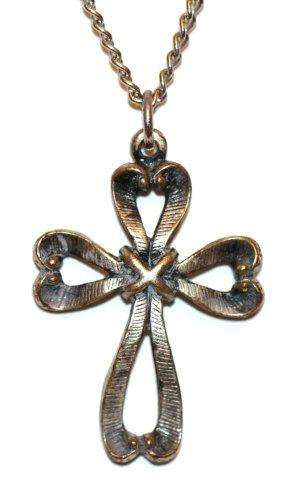 VINTAGE SILVERTONE CROSS PENDANT ON CHAIN