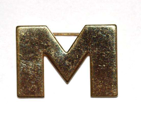 VINTAGE GOLDTONE "M" BROOCH - MONET