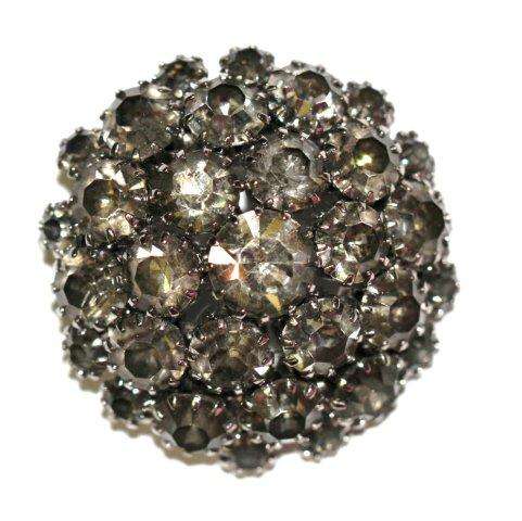 EXQUISITE VINTAGE DOMED BROOCH - DIAMANTE RHINESTONES