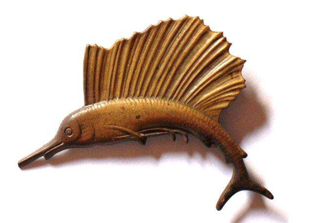 COPPER MARLIN BROOCH - VINTAGE