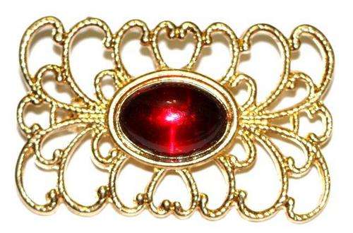 FILIGREE & LUCITE VINTAGE BROOCH