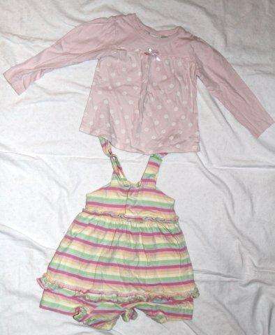 PINAFORE WITH LONG SLEEVE SHIRT- SIZE 18-24 MONTHS