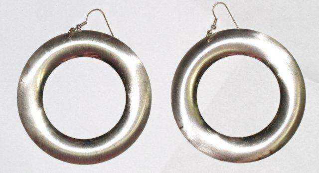 VINTAGE PARTY EARRINGS - SILVERTONE - HUGE SIZE