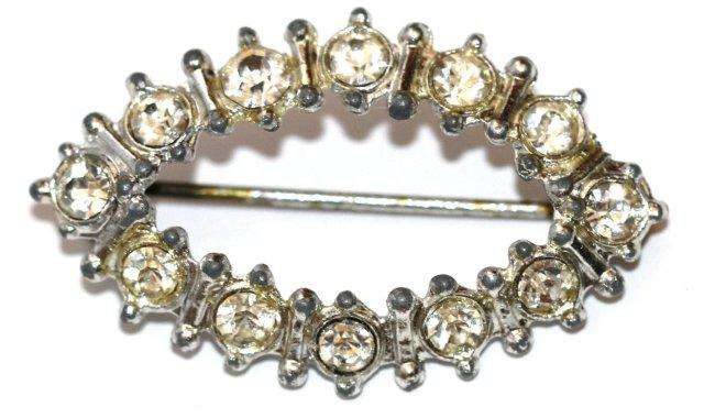VINTAGE DIAMANTE RHINESTONE BROOCH