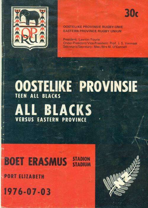 Programme EP vs All Blacks 3-7-1970