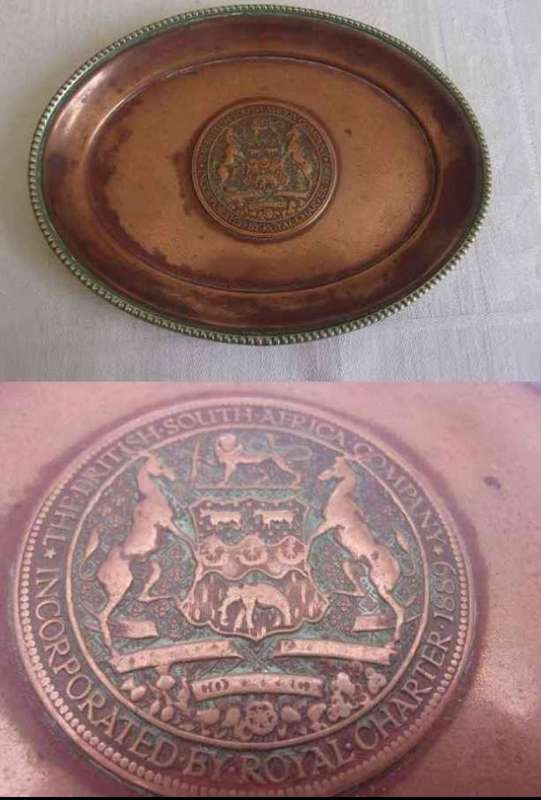 1889 British South Africa Copper Dish