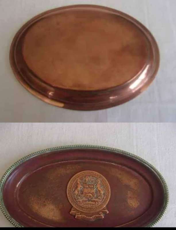 1889 British South Africa Copper Dish