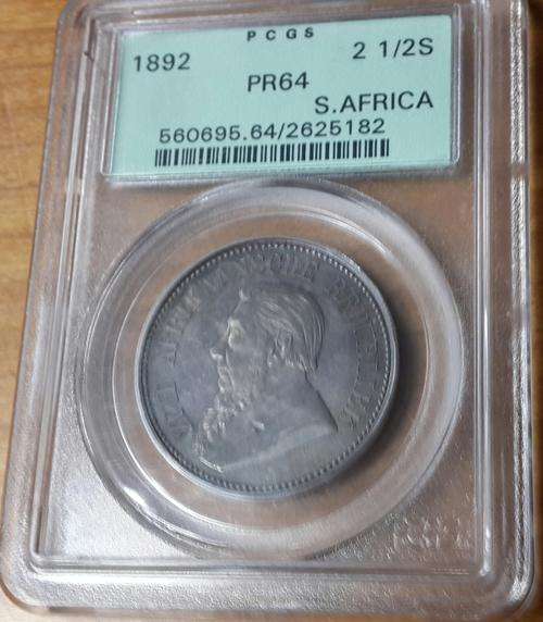 1892 ZAR 2 1/2 s PROOF!!! PF64