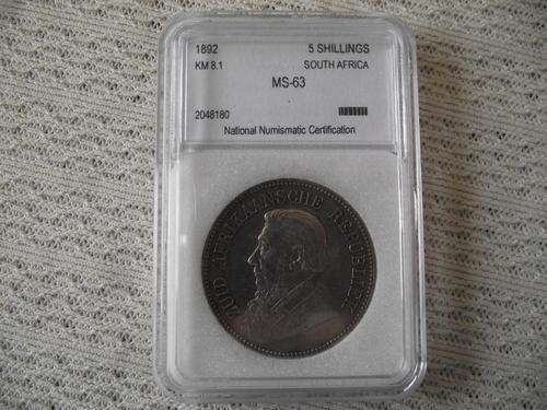 1892 ZAR 5s Single Shaft MS63 NNC