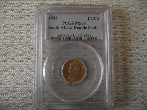 1892 ZAR Half Pond MINT STATE!!!! MS64 PCGS