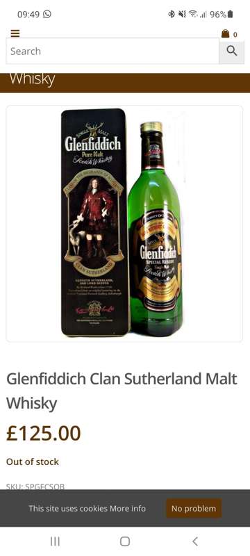 Glenfiddich Clan Sutherland Single Malt Whiskey