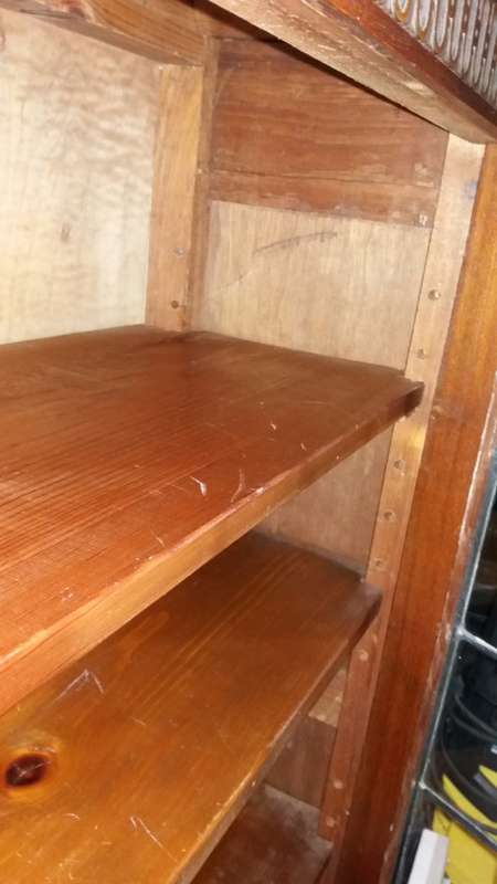 Charming Antique Wooden Bookshelf with Leaded Glass in Doors