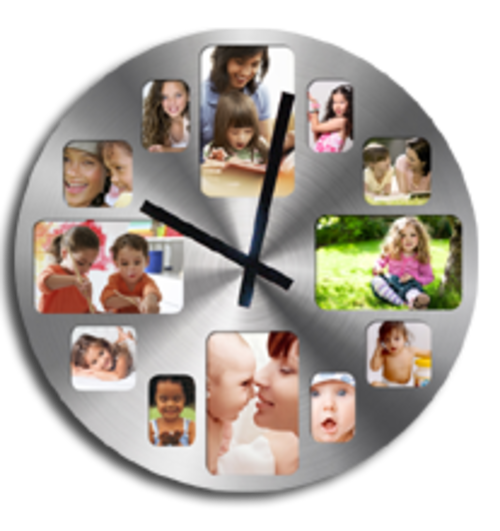 Brushed Aluminium Photo Frame Wall Clock - Wonderful Gift Idea