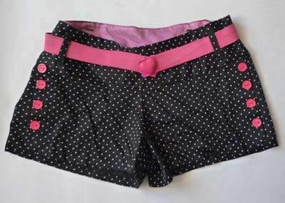 CUTE BLACK AND PINK POLKA-DOT SHORTS!!