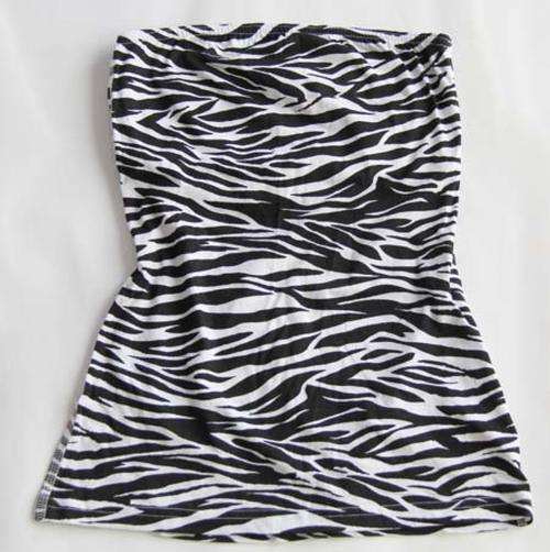 CUTE ZEBRA PRINT BOOB TUBE TOP!
