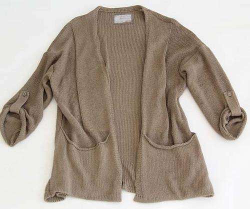 LOVELY KHAKI-GREEN LOOSE-KNIT JERSEY!!