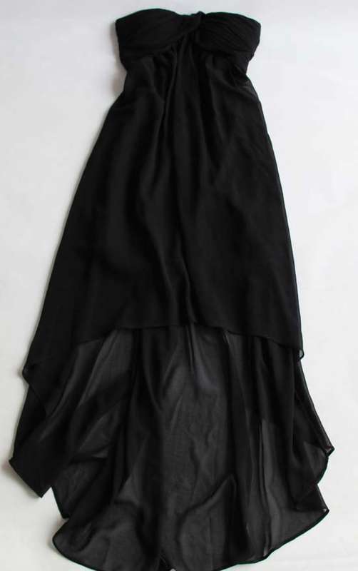 STUUNING BLACK CHIFFON EVENING DRESS!