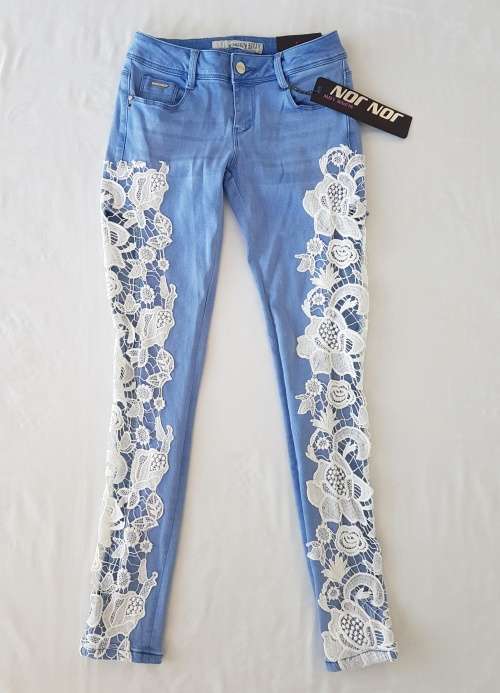 STUNNING LACE AND DENIM SISSY BOY JEANS!