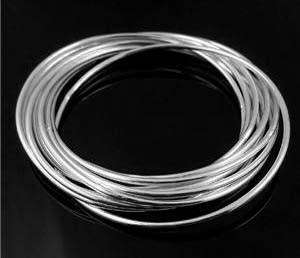 PRETTY SILVER 10 PIECE BANGLE SET!!