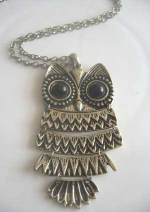 STUNNING COPPER RETRO OWL PENDANT NECKLACE!!