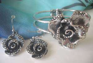 STUNNING ROSE BANGLE PLUS ROSE EARRINGS!!