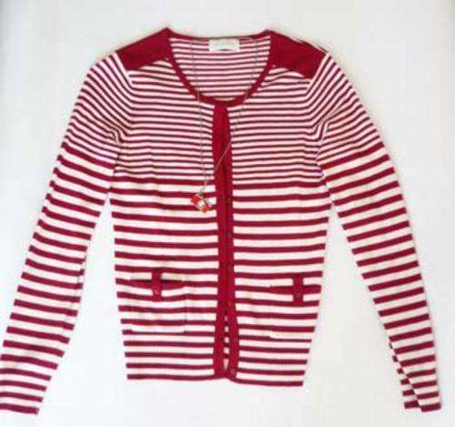 GORGEOUS RED STRIPE CARDIGAN AND RETRO CAMERA NECKLACE!!!