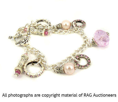Lauren Michelle Collection Swarovski Charm Bracelet