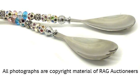 Lauren Michelle Collection Beaded Salad Serving Spoons